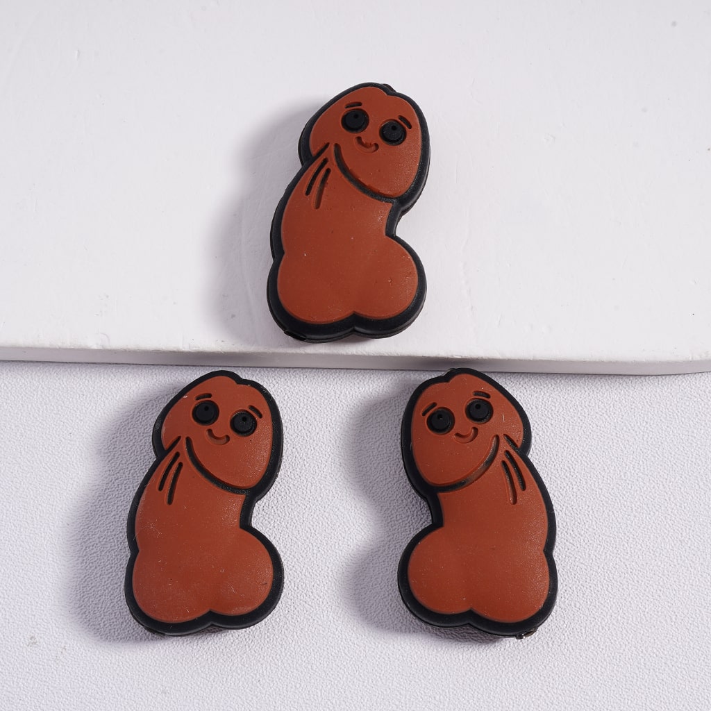 Funny Cartoon Man Part Dick Richard Silicone Focal Beads