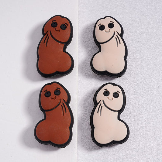 Funny Cartoon Man Part Dick Richard Silicone Focal Beads