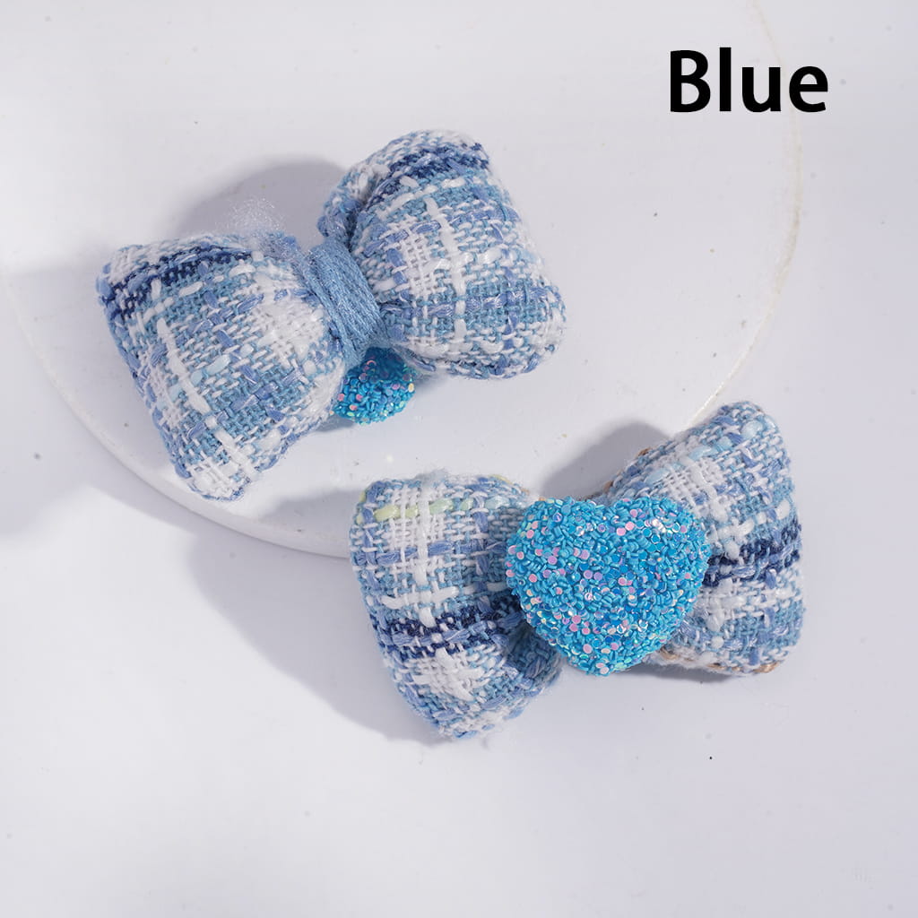 Shiny Heart with Fabric Bowtie Shape Sugar Beads 38*54MM Random Mix