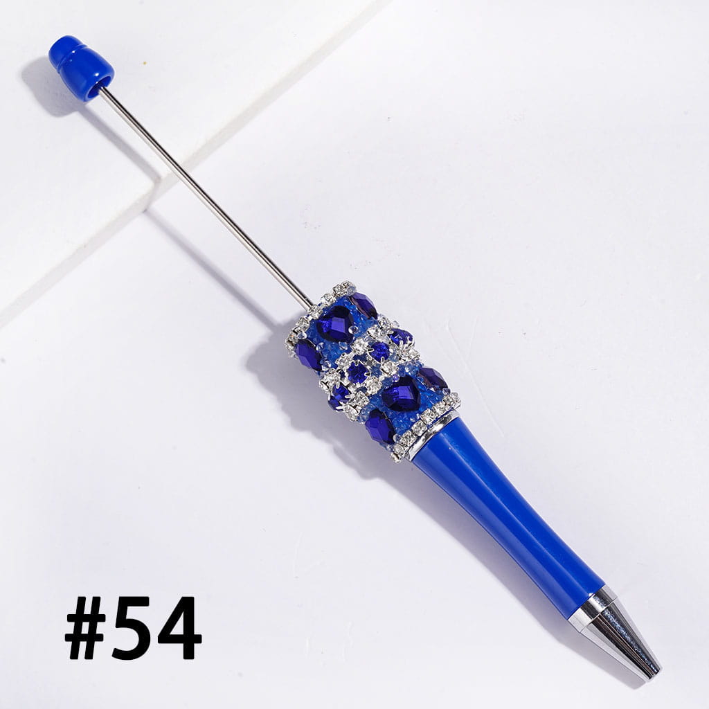Hand-Made Sugar Beadable Pens with Mini Heart Charms and Clear Rhinestone Chains, Multi-Color
