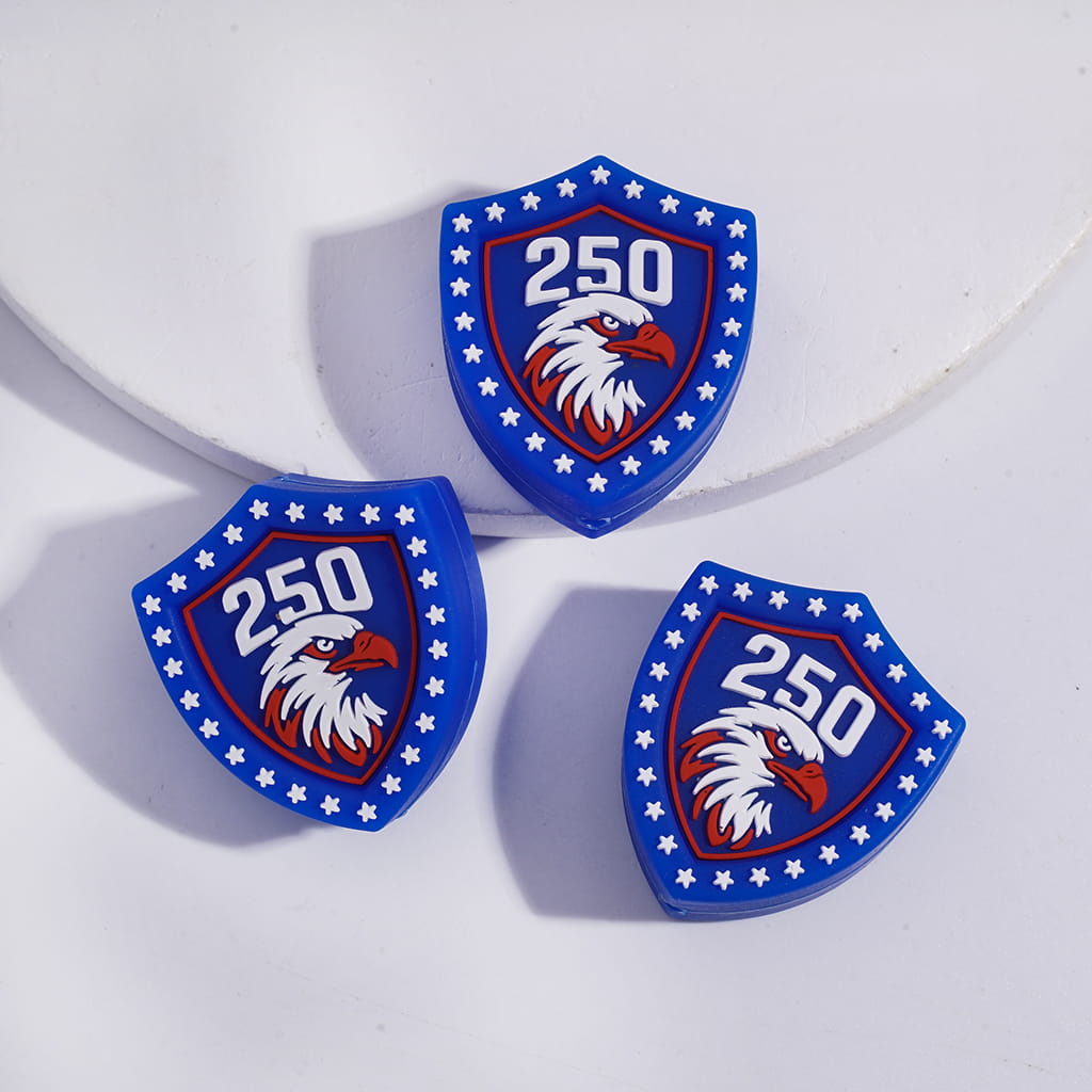 3D USA Patriotic America 250 Anniversary Celebration Series Silicone Focal Beads