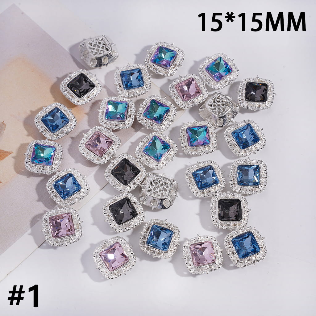 Glittery Rhinestones in Assorted Series Design, Jewelry Accessories, Exquisite Alloy Beads Random Mix