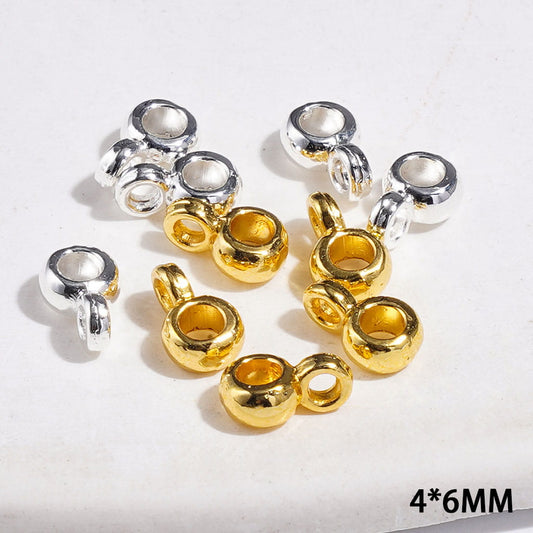 Shiny Silver & Gold-Colored Metal Beads for Hanging Charms & Pendants, 4*6MM