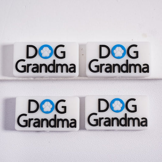 Paw Print Dog Grandma silicone focal bead