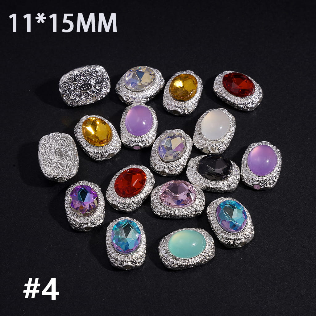 Glittery Rhinestones in Assorted Series Design, Jewelry Accessories, Exquisite Alloy Beads Random Mix