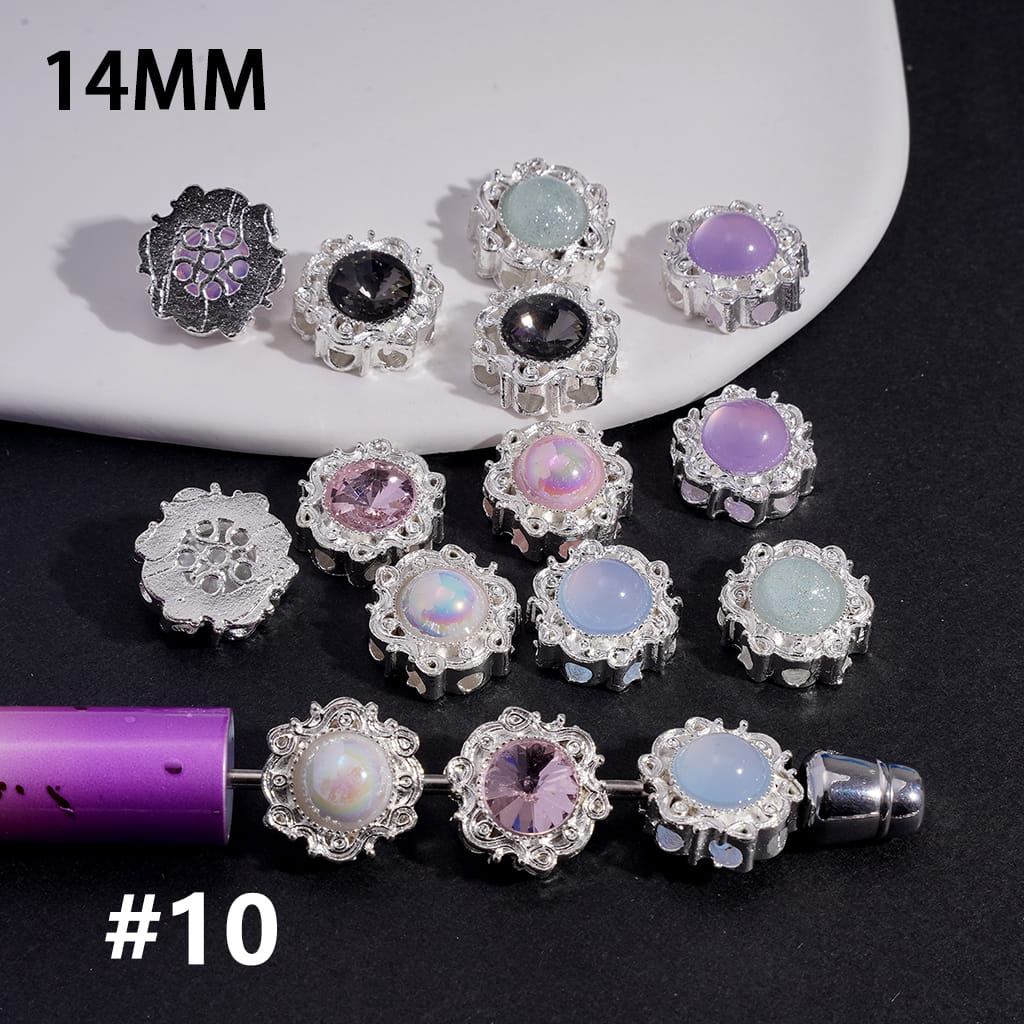 Glittery Rhinestones in Assorted Series Design, Jewelry Accessories, Exquisite Alloy Beads Random Mix
