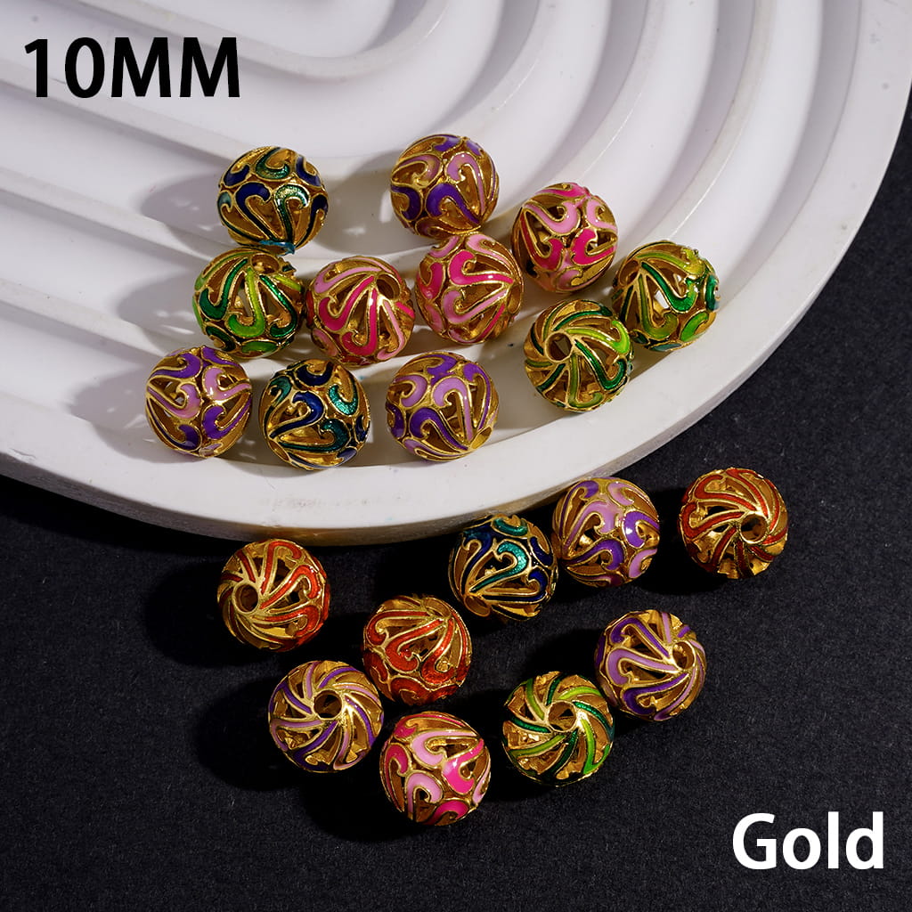 Gold & Silver Metal Beads Alloy Chrysanthemum Flower Double Sided 10MM