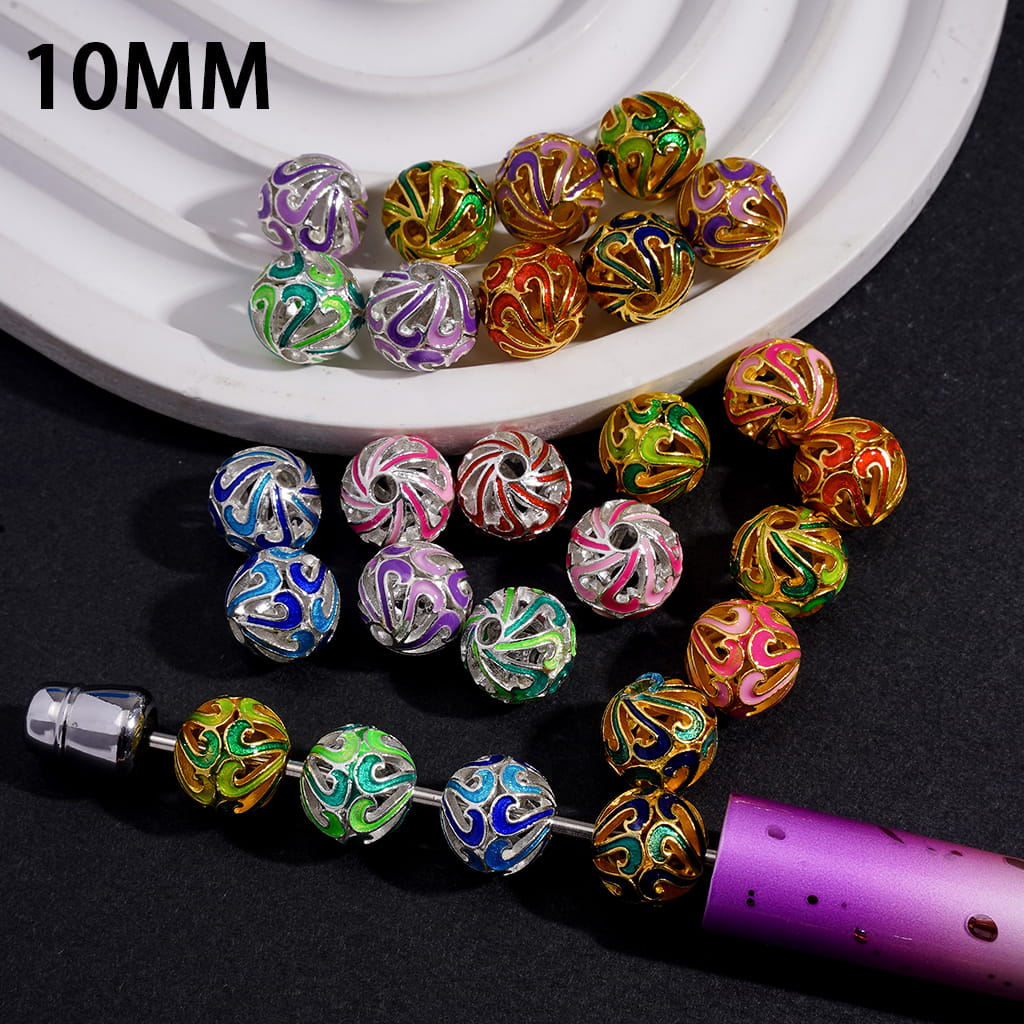 Gold & Silver Metal Beads Alloy Chrysanthemum Flower Double Sided 10MM