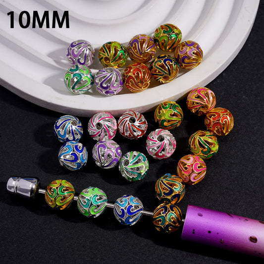 Gold & Silver Metal Beads Alloy Chrysanthemum Flower Double Sided 10MM
