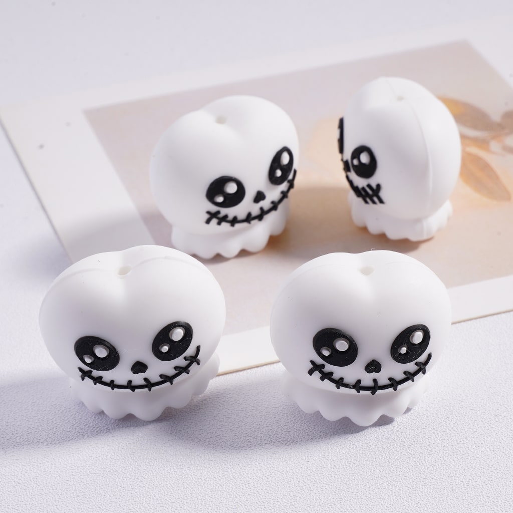 3D Cute Face Halloween Mini Monster Silicone Focal Beads