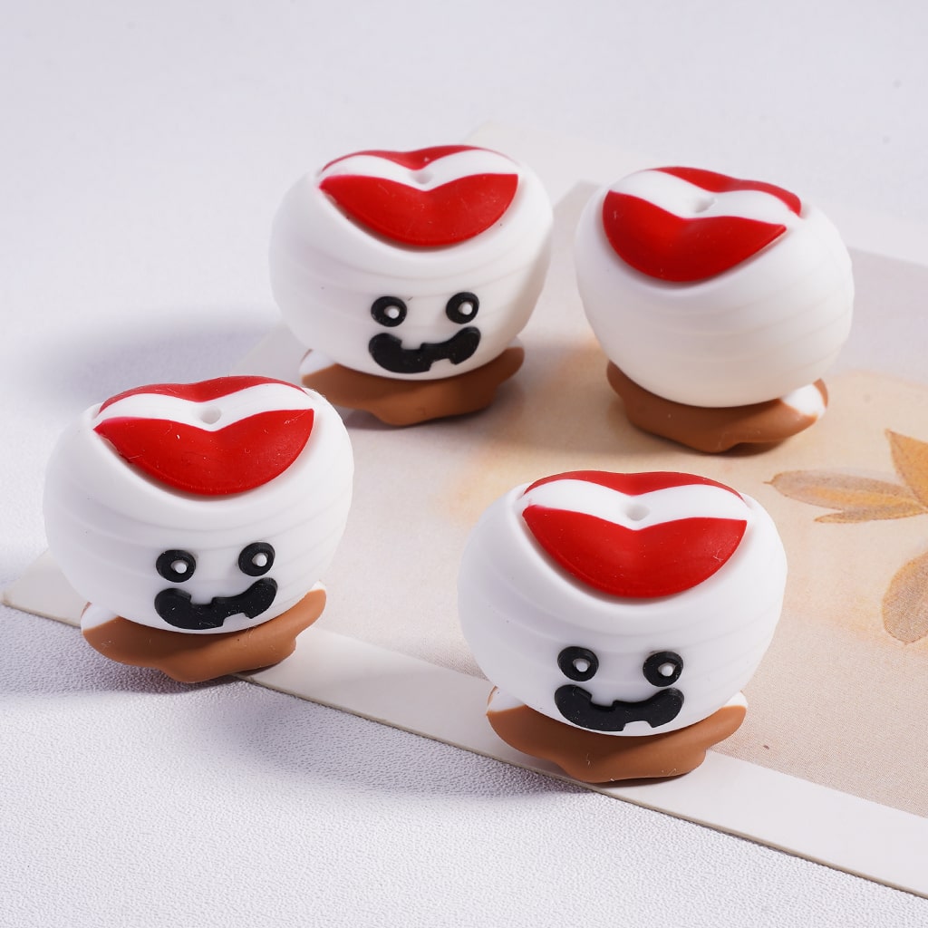 3D Cute Face Halloween Mini Monster Silicone Focal Beads