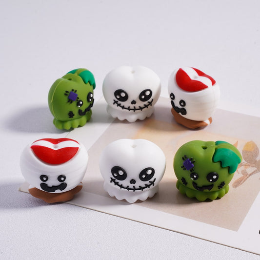 3D Cute Face Halloween Mini Monster Silicone Focal Beads