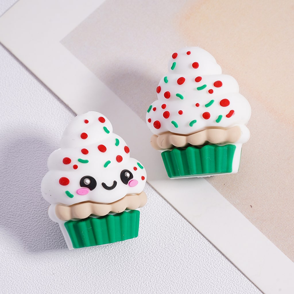 3D Mini Layered Ice Cream Cake Cup Silicone Focal Bead