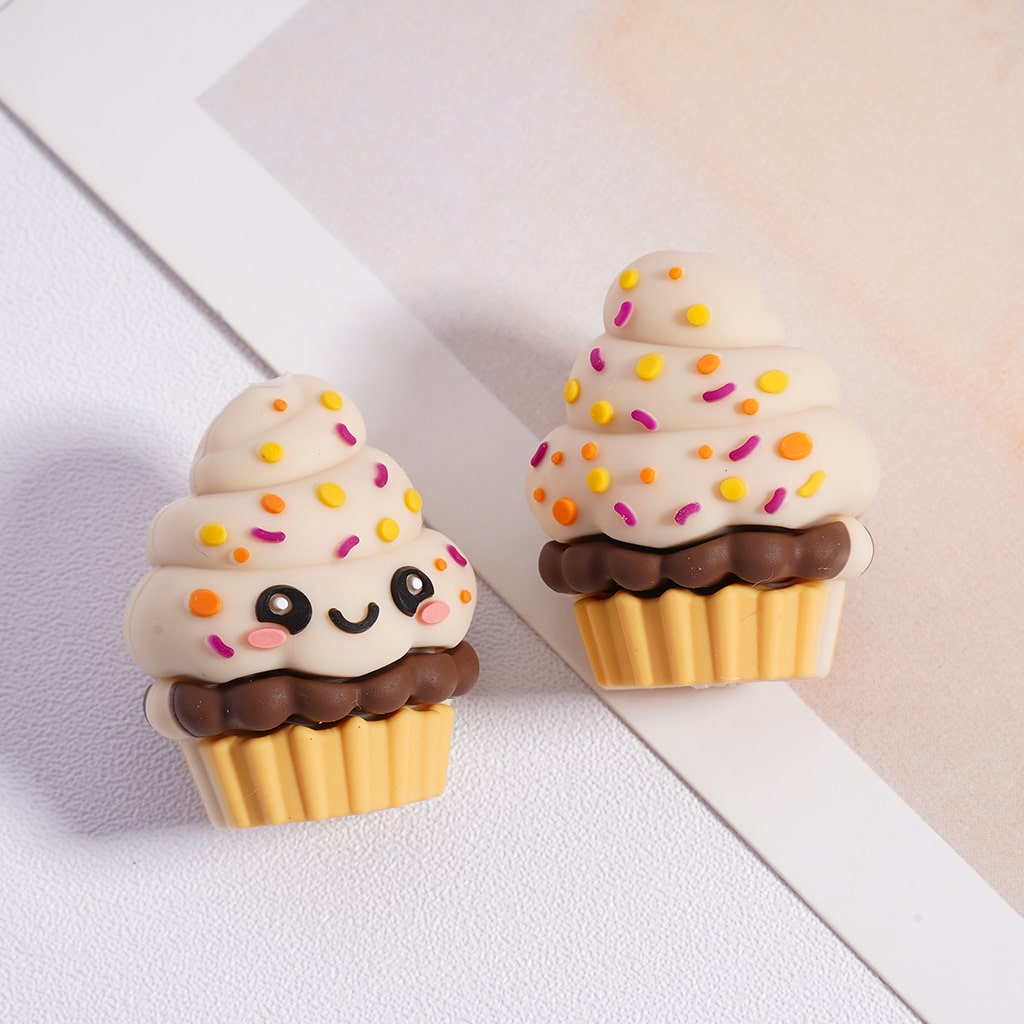 3D Mini Layered Ice Cream Cake Cup Silicone Focal Bead