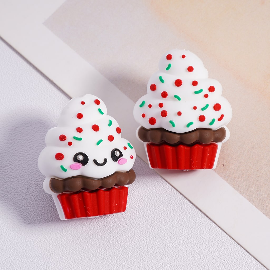 3D Mini Layered Ice Cream Cake Cup Silicone Focal Bead