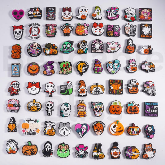 Halloween Series Mix with Ghosts, Pumpkins, Bats & More, Silicone Focal Beads 20*28MM, Random Mix