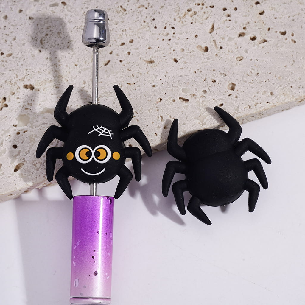 3D Halloween Cute Black Spooky Horror Character Series Silicone Focal Beads