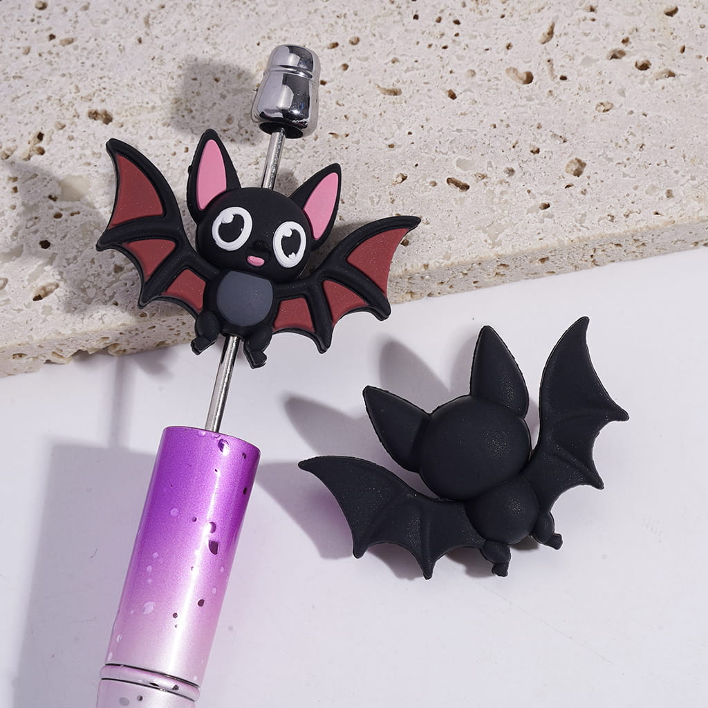 3D Halloween Cute Black Spooky Horror Character Series Silicone Focal Beads