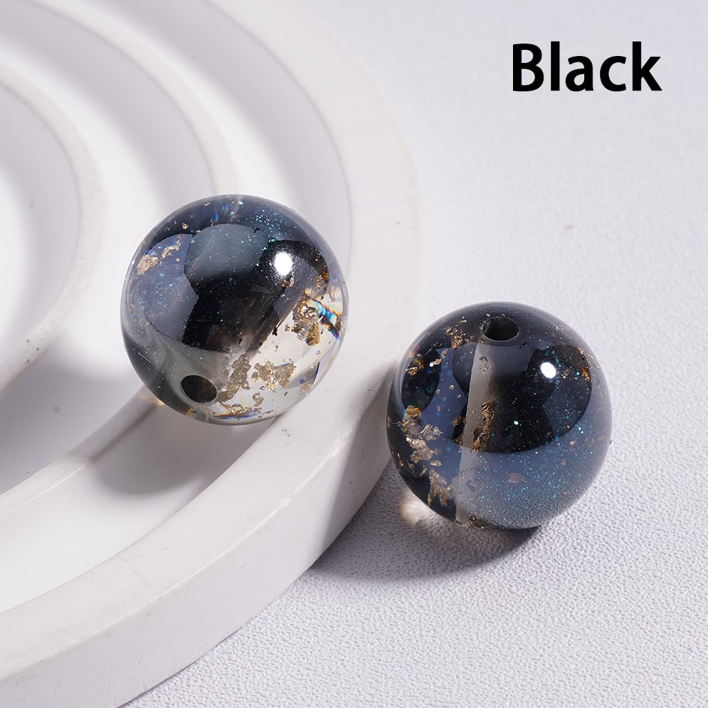 Shiny Gold Foil Glitter Round Acrylic Beads 16mm (Single Color is available for 100pcs (whole bag) Only)