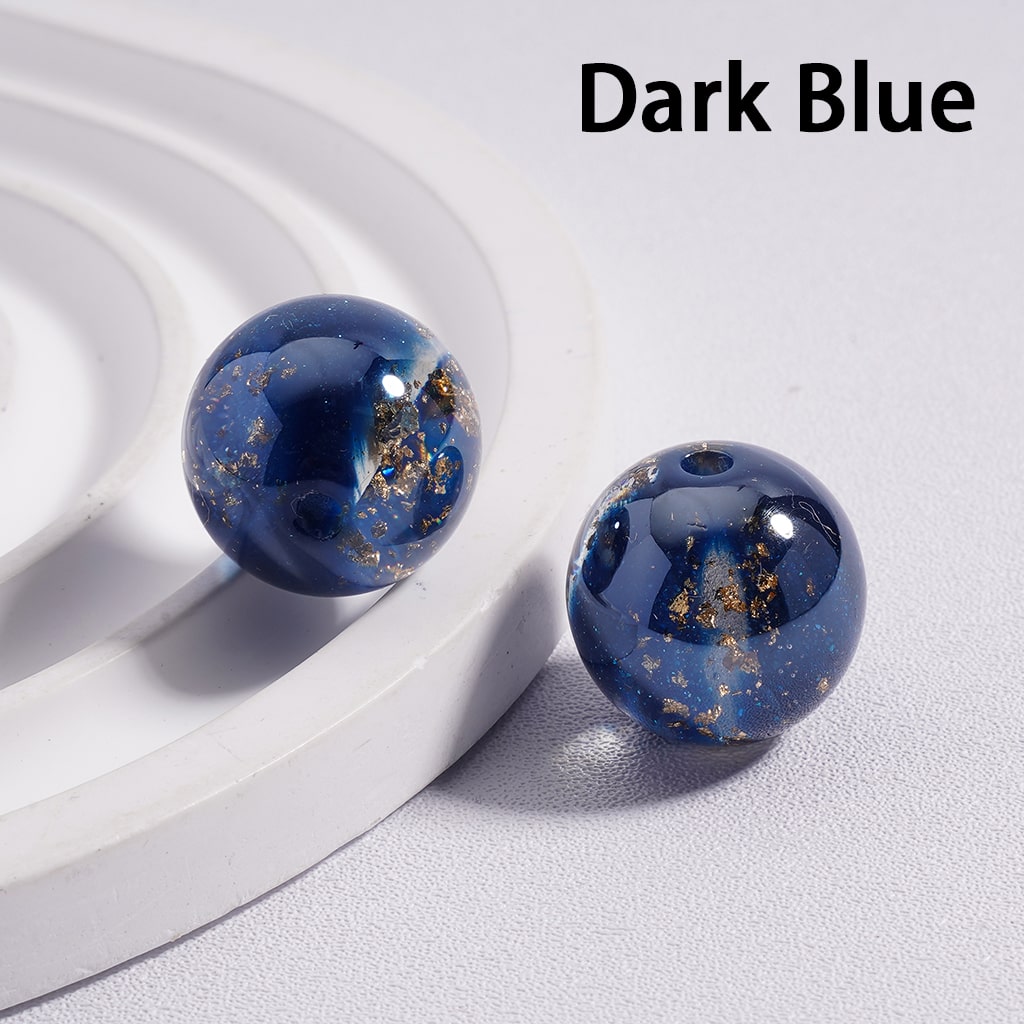 Shiny Gold Foil Glitter Round Acrylic Beads 16mm (Single Color is available for 100pcs (whole bag) Only)