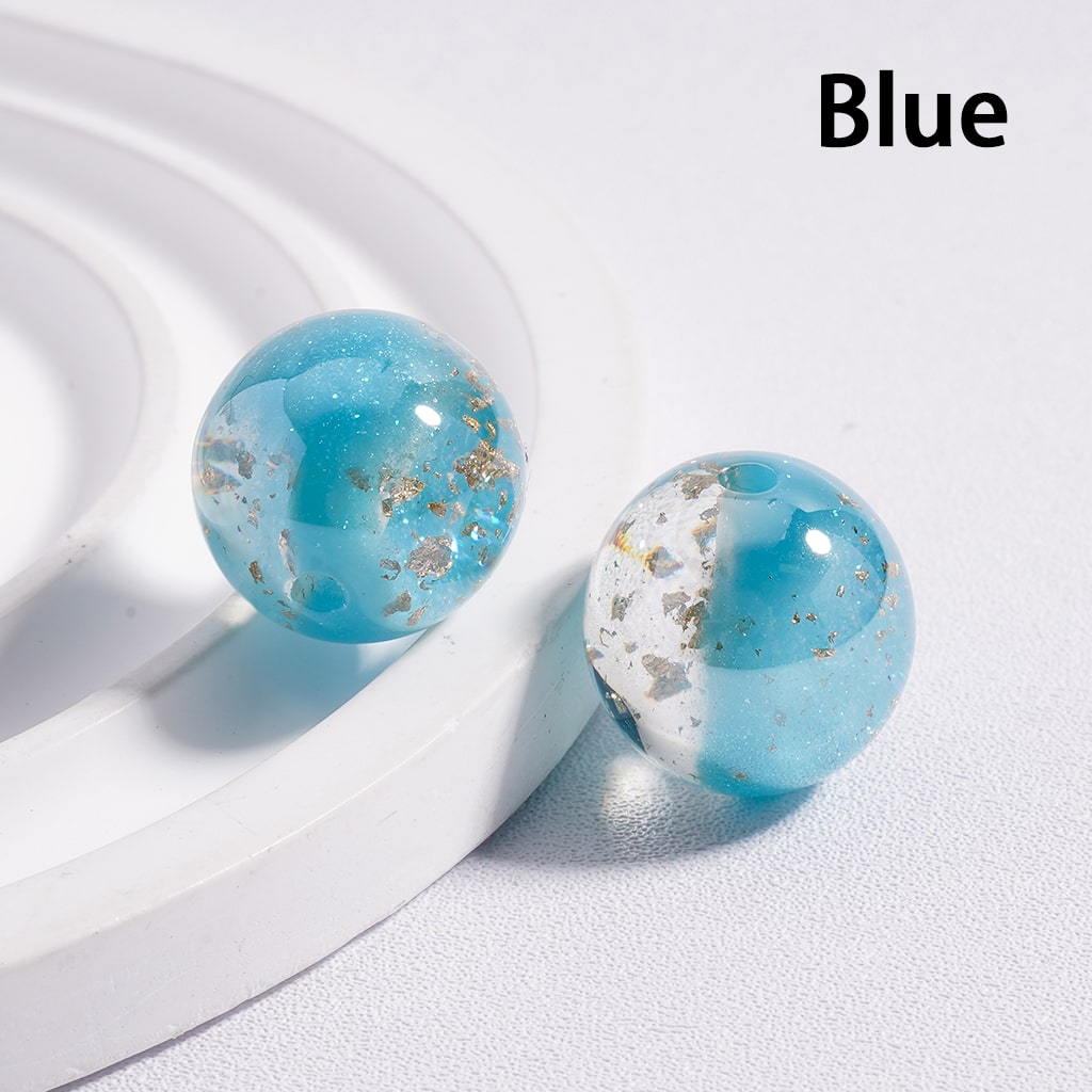 Shiny Gold Foil Glitter Round Acrylic Beads 16mm (Single Color is available for 100pcs (whole bag) Only)