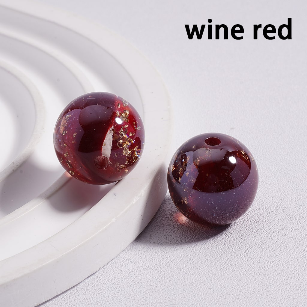 Shiny Gold Foil Glitter Round Acrylic Beads 16mm (Single Color is available for 100pcs (whole bag) Only)