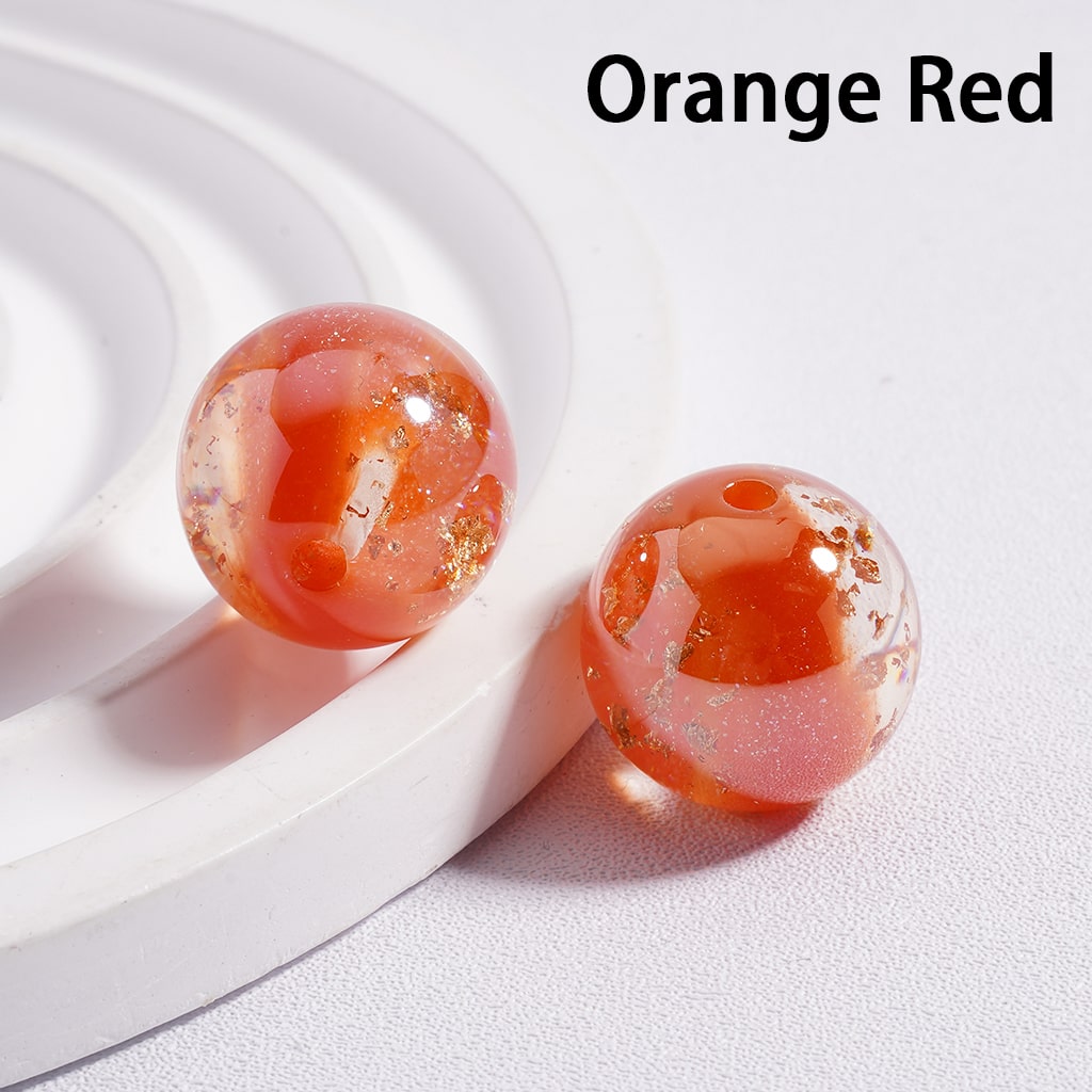 Shiny Gold Foil Glitter Round Acrylic Beads 16mm (Single Color is available for 100pcs (whole bag) Only)