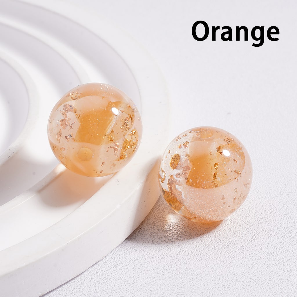 Shiny Gold Foil Glitter Round Acrylic Beads 16mm (Single Color is available for 100pcs (whole bag) Only)