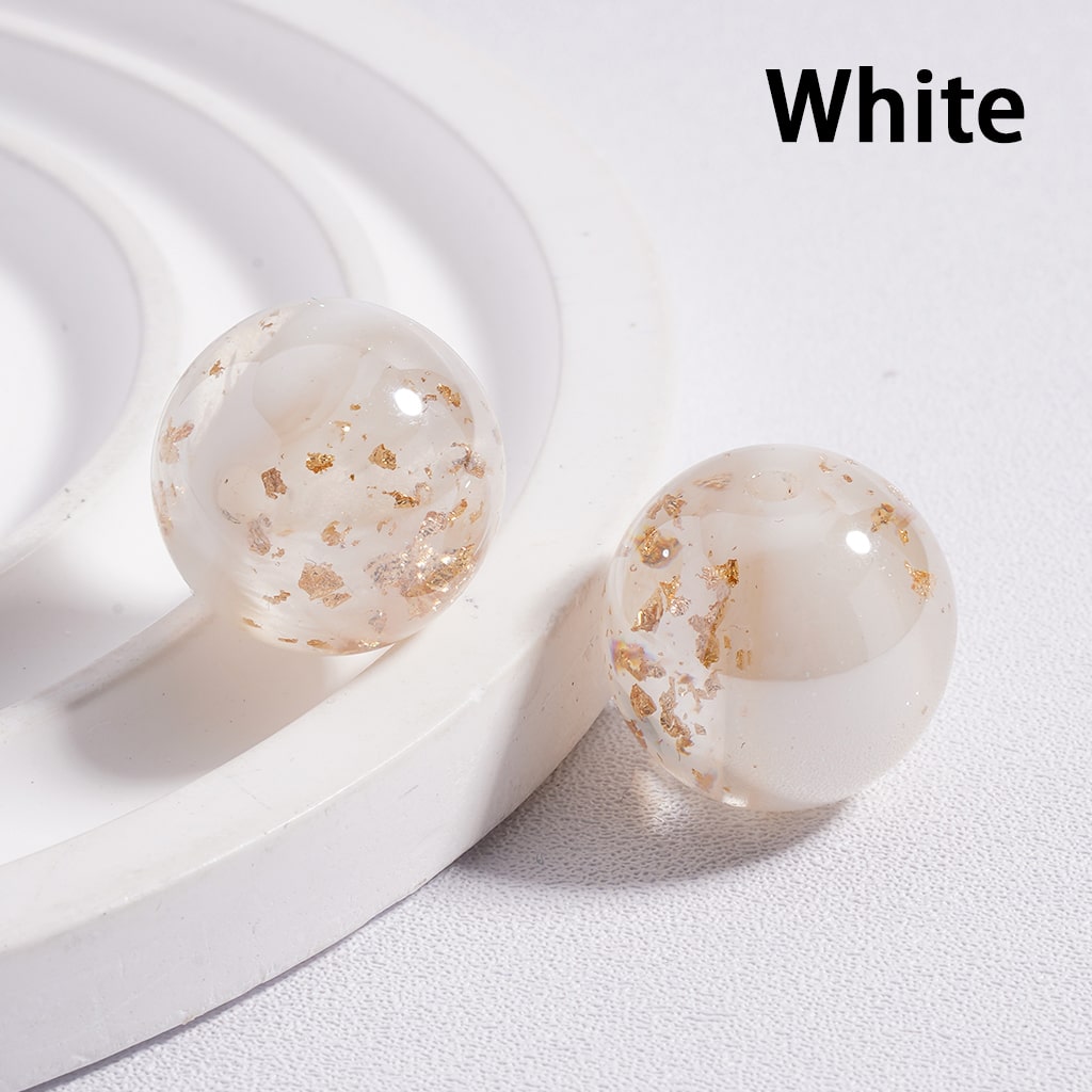 Shiny Gold Foil Glitter Round Acrylic Beads 16mm (Single Color is available for 100pcs (whole bag) Only)