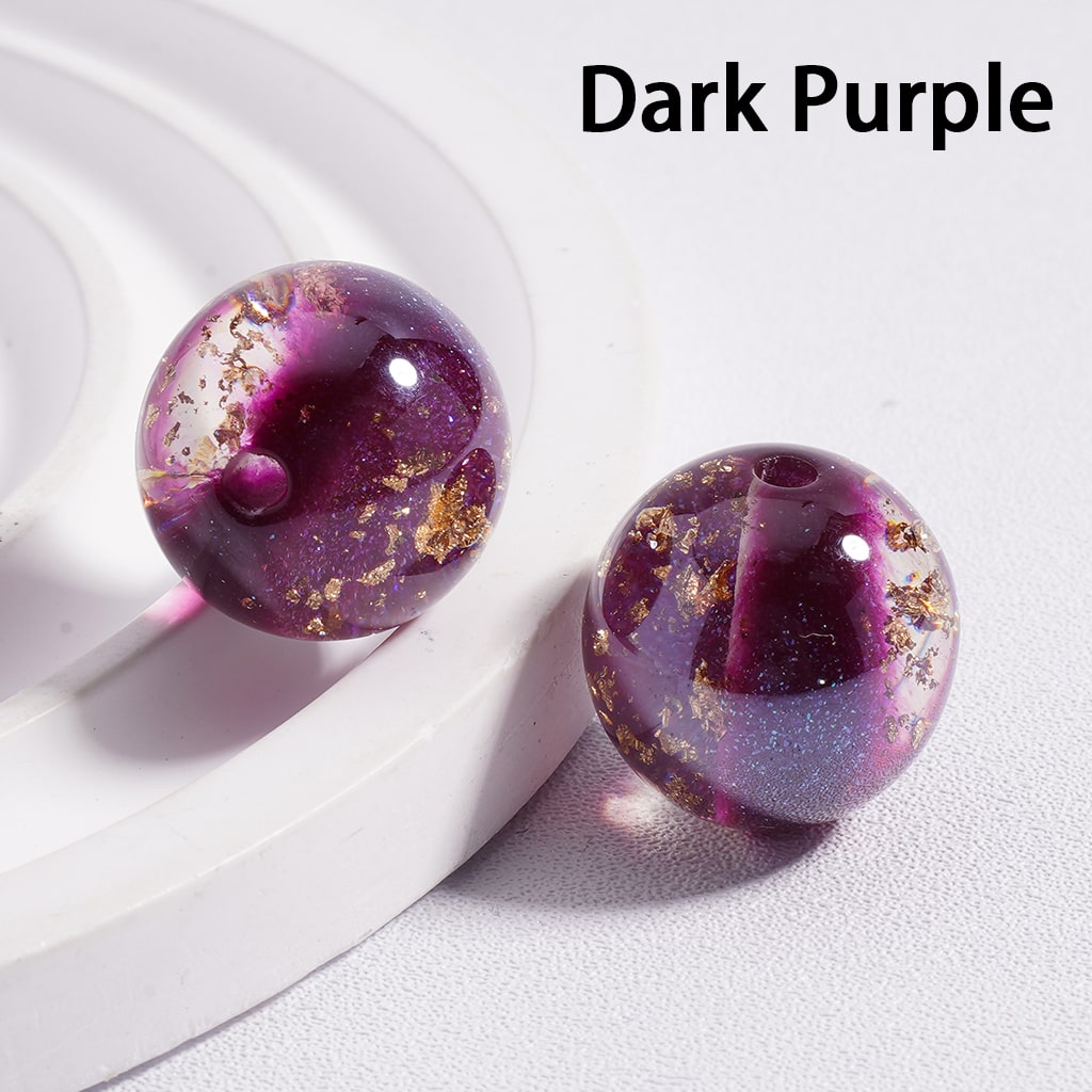 Shiny Gold Foil Glitter Round Acrylic Beads 16mm (Single Color is available for 100pcs (whole bag) Only)