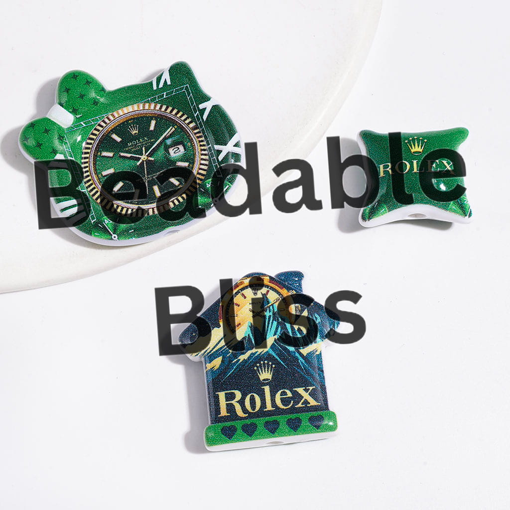 Fashion Watch Series Acrylic Beads and Pendants, Random Mix