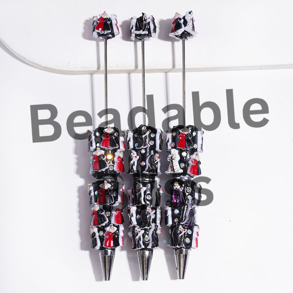 Villain Characters and AB Rhinestones Beadable Clay Pens