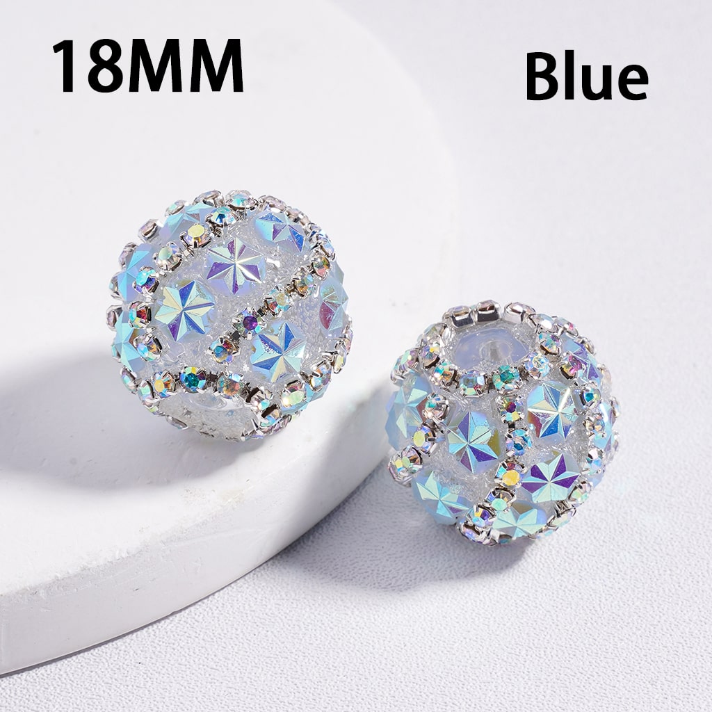 Sparkling Floral Shiny Multi Color Flower AB Rhinestones Chains Acrylic Beads 18MM