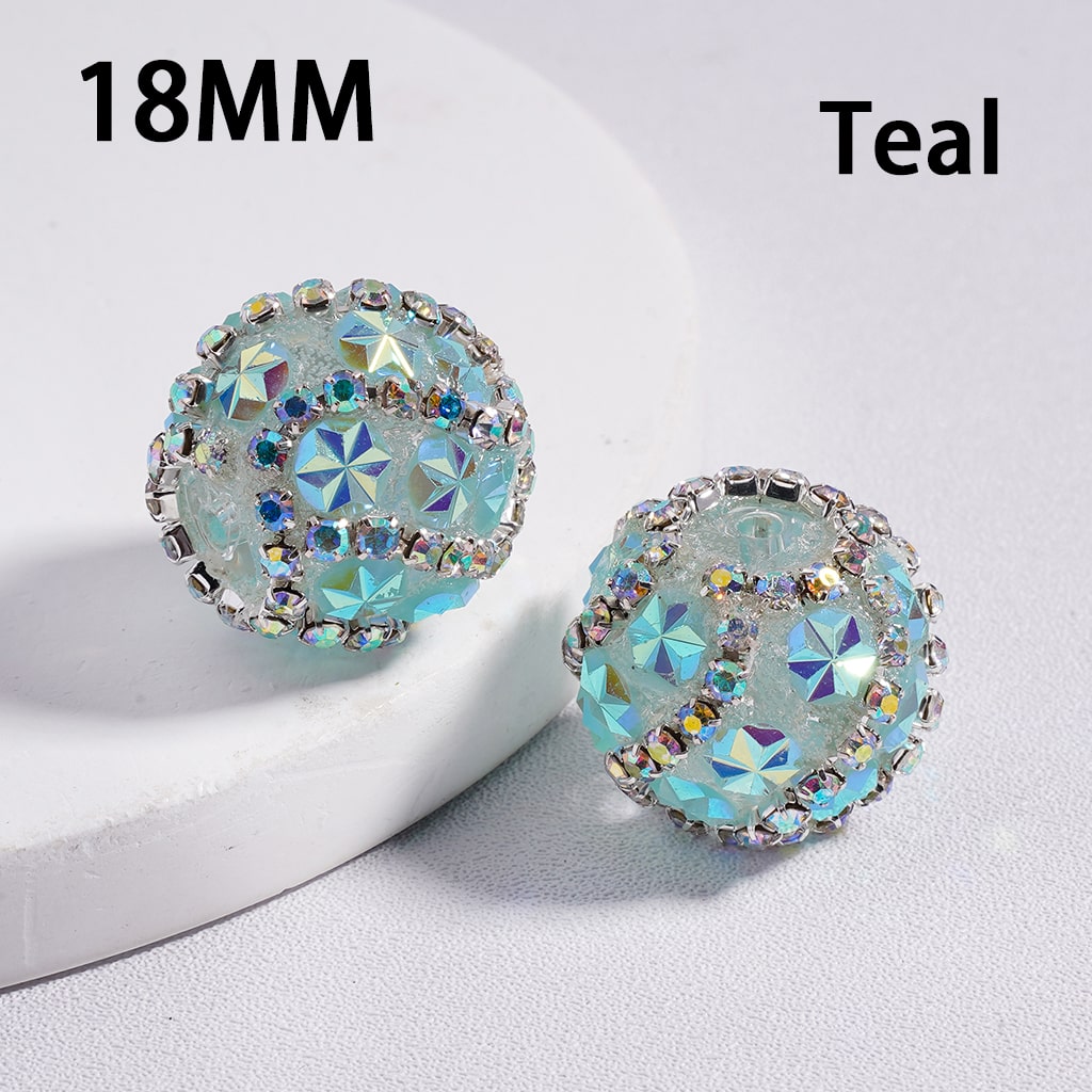Sparkling Floral Shiny Multi Color Flower AB Rhinestones Chains Acrylic Beads 18MM