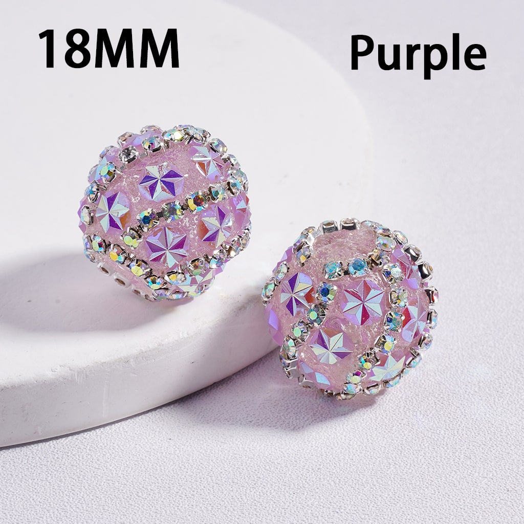 Sparkling Floral Shiny Multi Color Flower AB Rhinestones Chains Acrylic Beads 18MM