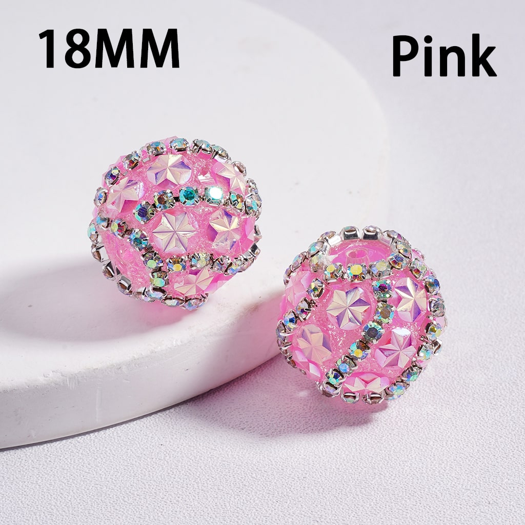Sparkling Floral Shiny Multi Color Flower AB Rhinestones Chains Acrylic Beads 18MM