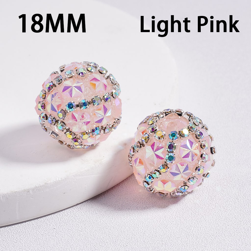 Sparkling Floral Shiny Multi Color Flower AB Rhinestones Chains Acrylic Beads 18MM