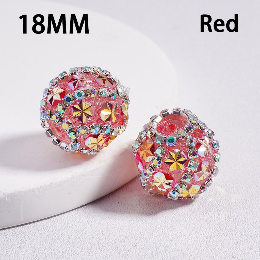 Sparkling Floral Shiny Multi Color Flower AB Rhinestones Chains Acrylic Beads 18MM