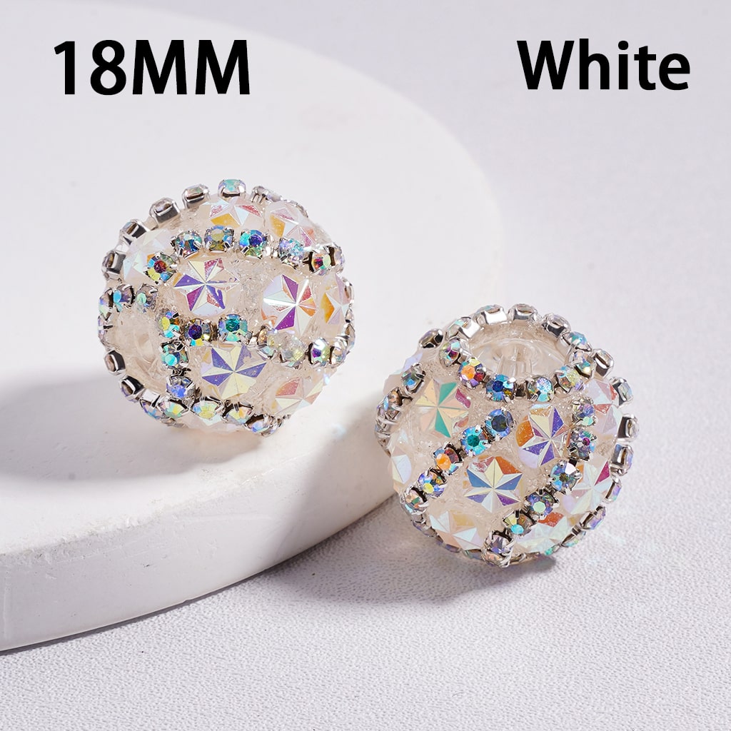 Sparkling Floral Shiny Multi Color Flower AB Rhinestones Chains Acrylic Beads 18MM