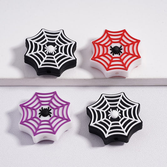 Halloween Spider Web Theme Horror Silicone Focal Beads Random Mix