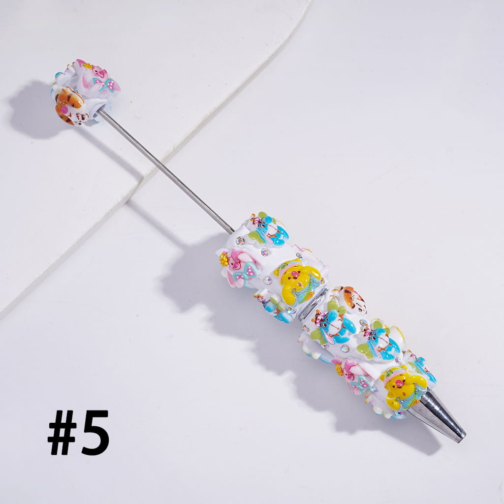 Cute Classic Animation Animal Character Series with Mini AB Rhinestones Beadable Clay Pens