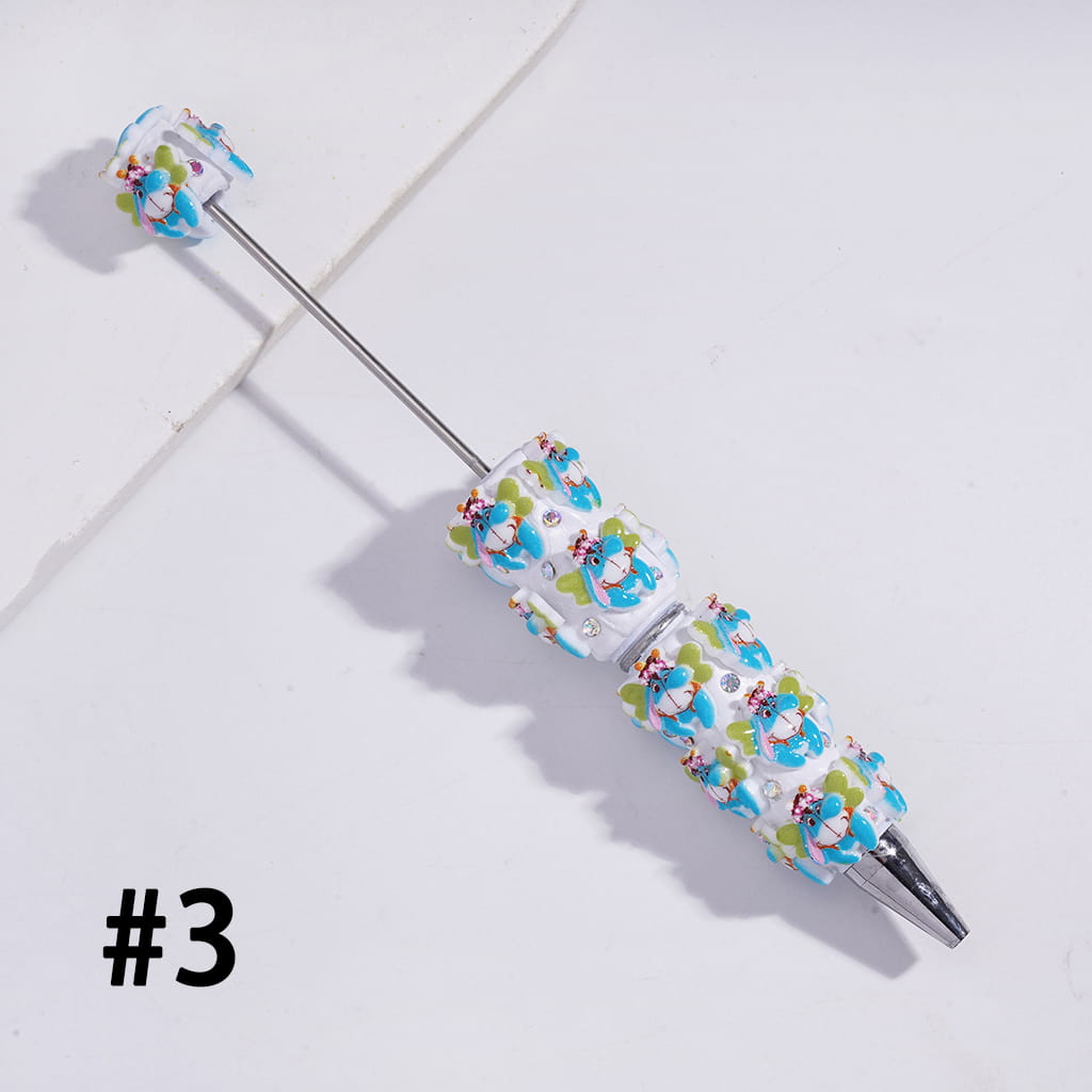 Cute Classic Animation Animal Character Series with Mini AB Rhinestones Beadable Clay Pens