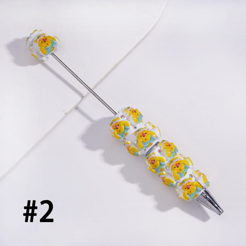 Cute Classic Animation Animal Character Series with Mini AB Rhinestones Beadable Clay Pens