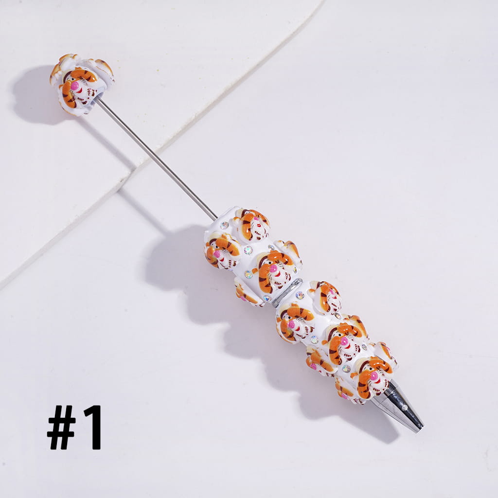 Cute Classic Animation Animal Character Series with Mini AB Rhinestones Beadable Clay Pens