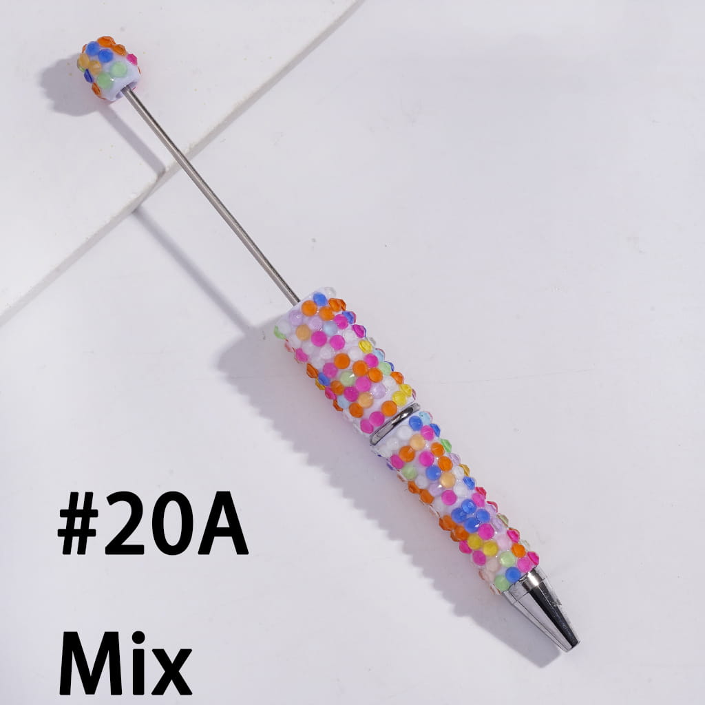 Luminous Bling Jelly Multi-Color Rhinestone Full Covered Sparkle Design Beadable Pens
