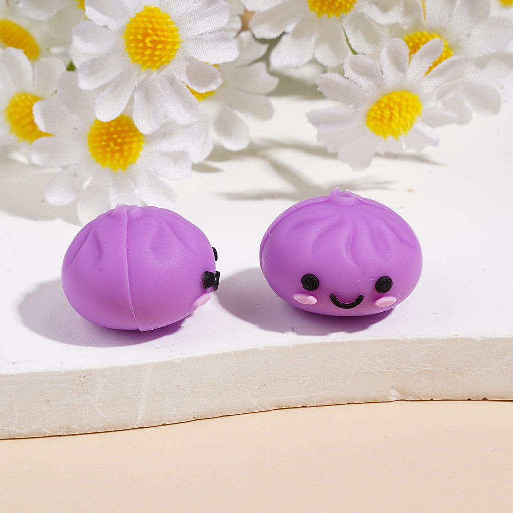 3D Dumpling with Smiling Face Silicone Focal Beads, 14*19MM Multi-Color