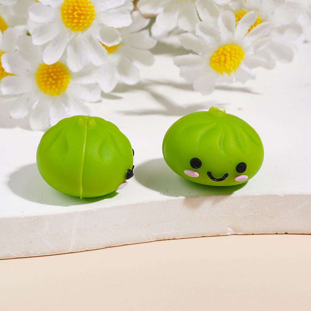 3D Dumpling with Smiling Face Silicone Focal Beads, 14*19MM Multi-Color