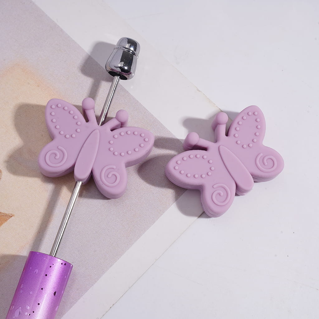 Silicone Beads Butterfly with Opening Wings, Multi-Color, 22*29MM