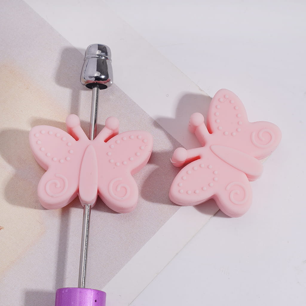 Silicone Beads Butterfly with Opening Wings, Multi-Color, 22*29MM