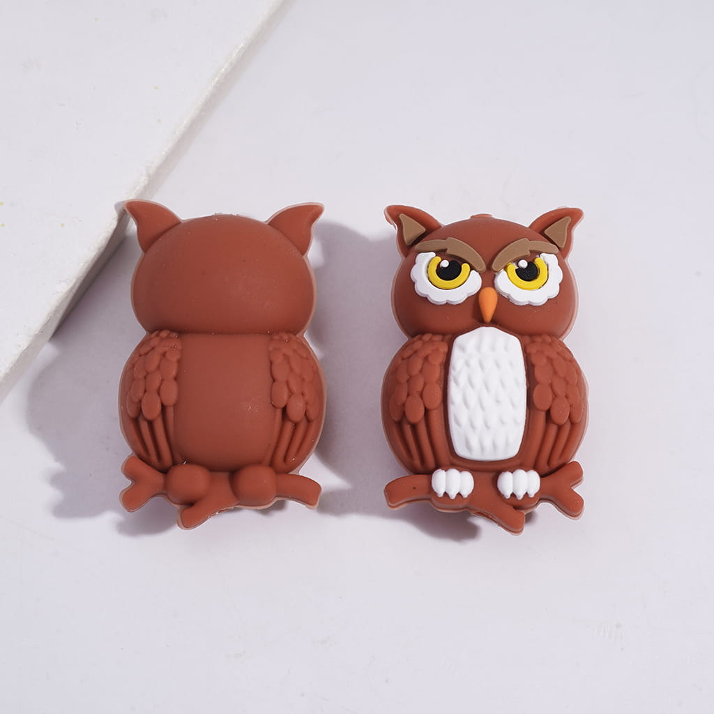 3D Vivid Animal Theme Cute Bird Character Series Various Types Silicone Focal Beads